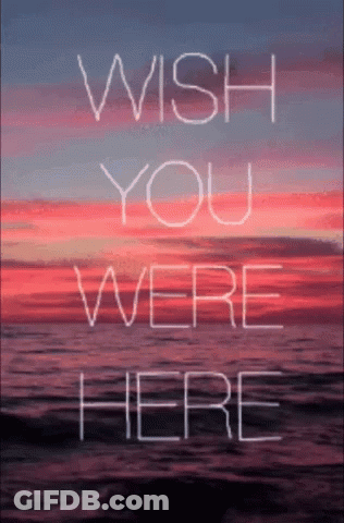 A Sign That Says Wish You Were Here On It GIF