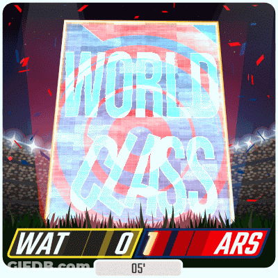 A Sign That Says World Class On It In A Stadium GIF