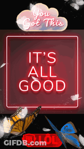 A Sign That Says You Got This It 'S All Good With Butterflies GIF