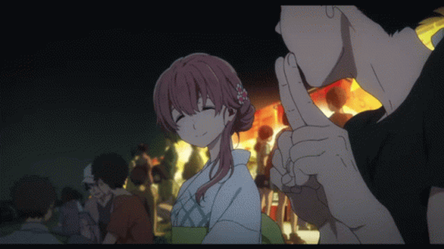 A Silent Voice Fireworks Scene GIF