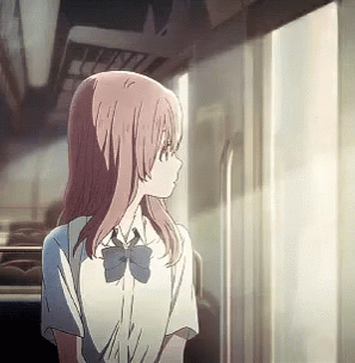 A Silent Voice Shouko Nishimiya Looking Out GIF
