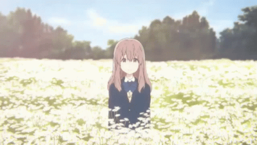 A Silent Voice Shouko Nishimiya Waving Hands GIF