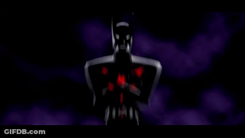A Silhouette Of A Batman With His Arms Crossed In Front Of A Green Background GIF
