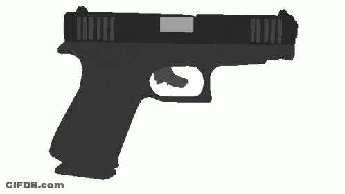 A Silhouette Of A Gun On A White Background GIF