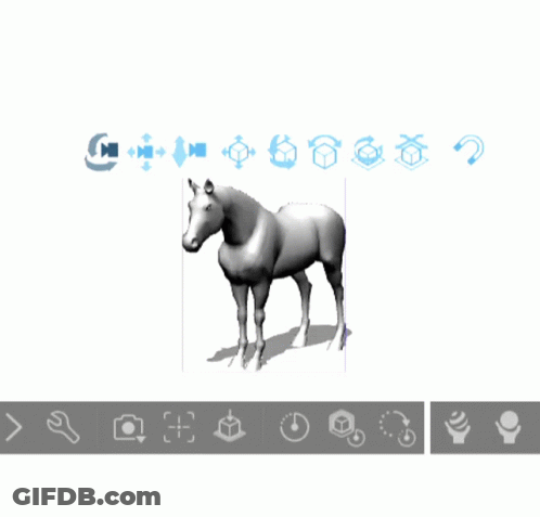 A Silhouette Of A Horse Is Surrounded By Various Icons Including A Camera And A Clock GIF