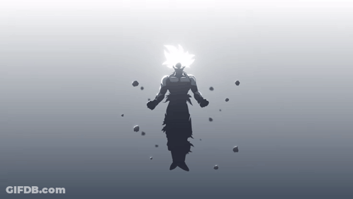 A Silhouette Of A Man Flying Through The Air With A White Background . GIF