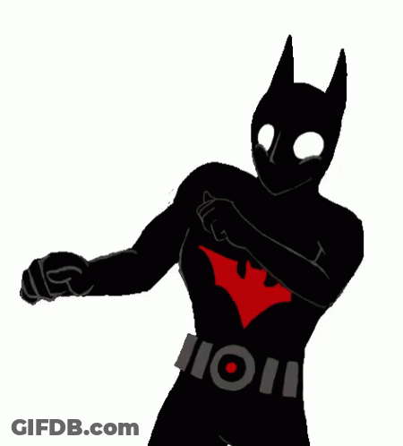 A Silhouette Of A Man In A Batman Beyond Suit GIF