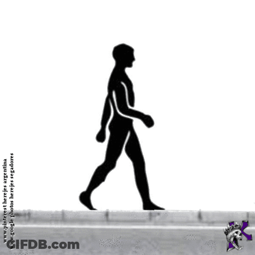 A Silhouette Of A Man Walking With The Website Www.pinterest.com Written Below GIF