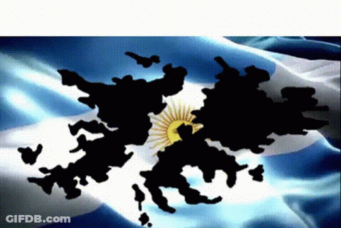 A Silhouette Of A Map Of Argentina With The Sun In The Center GIF
