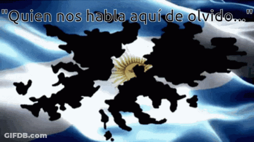 A Silhouette Of A Map With The Words " Quien Nos Habla Aqui De Olvido " Below It GIF