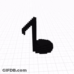 A Silhouette Of A Music Note On A Grid Background GIF