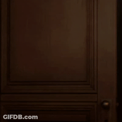 A Silhouette Of A Person Is Visible Through A Door GIF