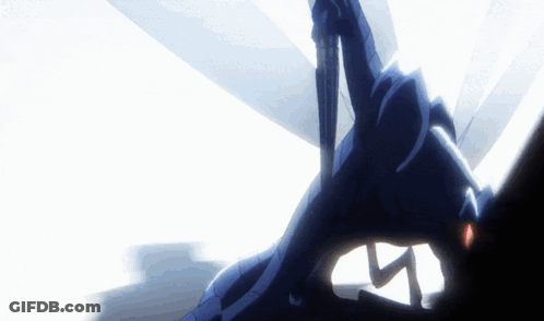 A Silhouette Of A Person With A Sword In Their Hand GIF