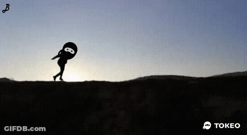 A Silhouette Of A Person With A Tokeo Logo GIF