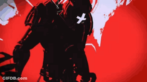 A Silhouette Of A Person With A White Cross On Their Chest GIF
