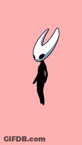 A Silhouette Of A Person With Horns On A Pink Background GIF