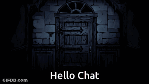 A Silhouette Of A Person With The Words Hello Chat Behind Them GIF