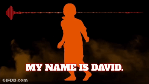 A Silhouette Of A Person With The Words " My Name Is David " Behind Them GIF
