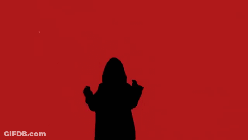 A Silhouette Of A Person With The Words " We Can Never Be Together " Below Them GIF