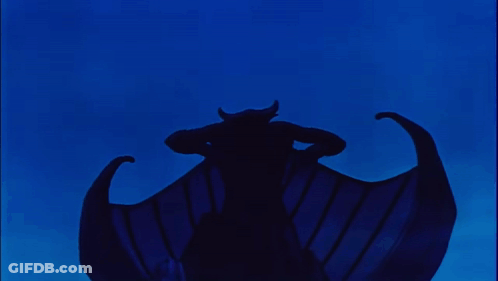 A Silhouette Of A Person With Wings In The Dark GIF