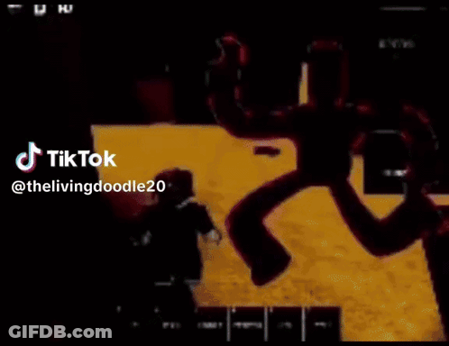 A Silhouette Of A Roblox Character Is Dancing On A Pyramid . GIF