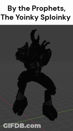 A Silhouette Of A Robot With The Words By The Prophets The Yoinky Sploinky On The Bottom GIF
