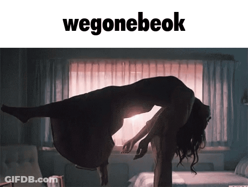 A Silhouette Of A Woman Being Exorcised With The Words Wegonebook Below Her GIF