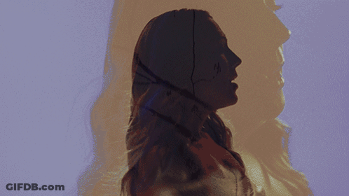 A Silhouette Of A Woman With The Words " I 'M Goin ' My Way " Below It GIF