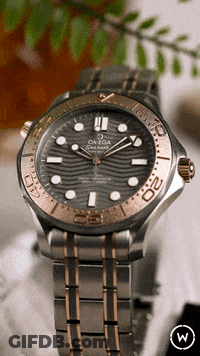 A Silver And Gold Omega Watch Is Displayed GIF