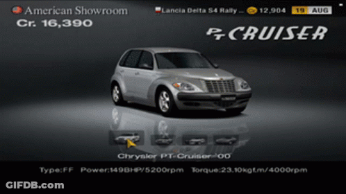 A Silver Chrysler Pt Cruiser Is Displayed On A Screen GIF