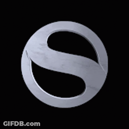 A Silver Letter S In A Circle With A Hole In The Middle GIF