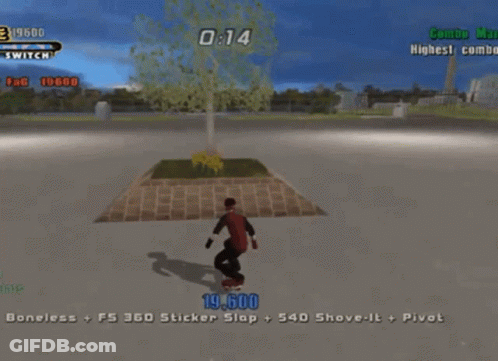 A Skateboarder Is Doing A Trick In A Video Game With 0.13 Seconds Left GIF