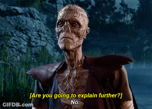 Skeleton In Video Game Asking For Explanation GIF