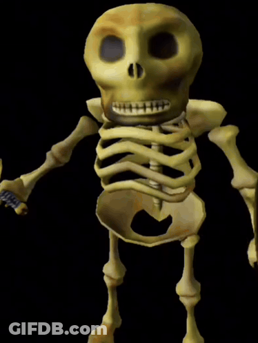 A Skeleton Is Holding A Sword And A Shield GIF