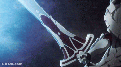 A Skeleton Is Holding A Sword In His Hand GIF