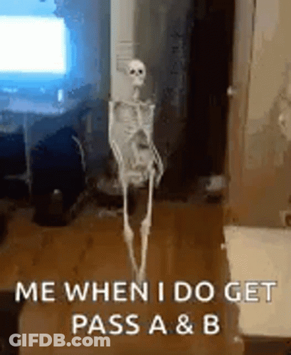 A Skeleton Is Standing In A Room In Front Of A Computer Screen . GIF