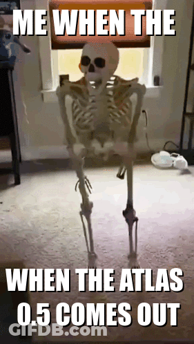 Skeleton In Front Of Window When Atlas 0.5 Comes Out GIF