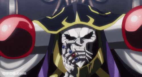 A Skeleton With A Crown On His Head Has A Red Eye GIF