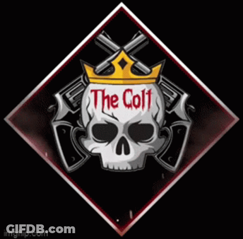 A Skull With A Crown On It And The Words The Colt GIF
