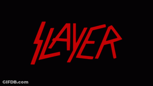 A Slayer Logo With An Eagle And A Cross GIF