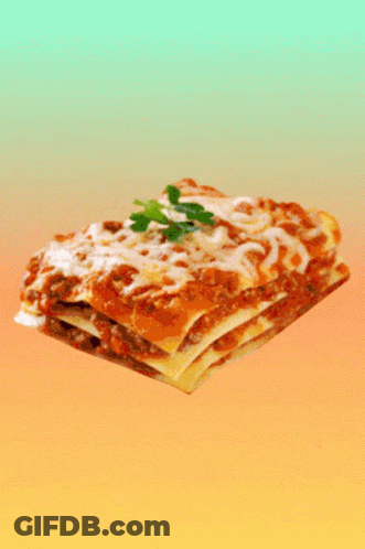 A Slice Of Lasagna On A Gradient Background GIF