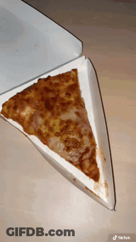 A Slice Of Pizza In A Box With Tiktok Written On The Bottom GIF