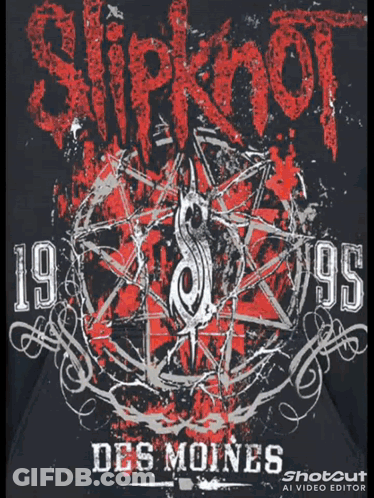 A Slipknot Des Moines T-Shirt Has A Pentagram On It GIF