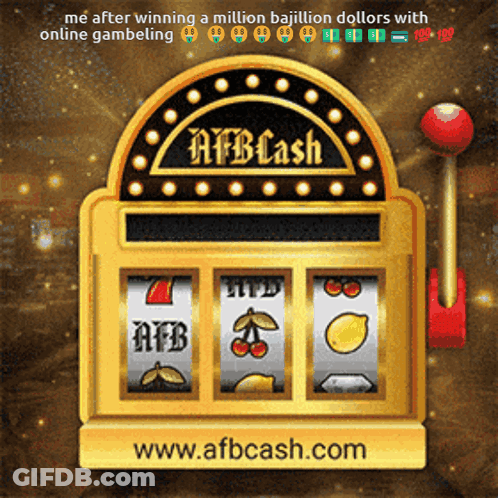 A Slot Machine With The Website Www.afbcash.com On The Bottom Right GIF