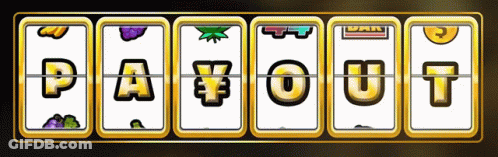 A Slot Machine With The Word Payout Written On It GIF