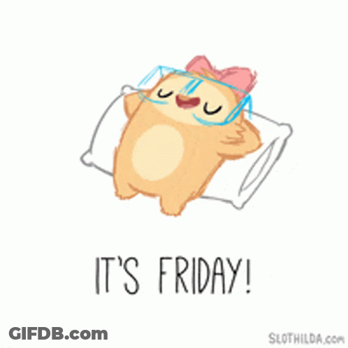 A Sloth Wearing Glasses And A Bow Says It 'S Friday .. GIF