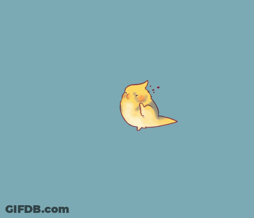 A Small Yellow Bird With A Blue Background GIF