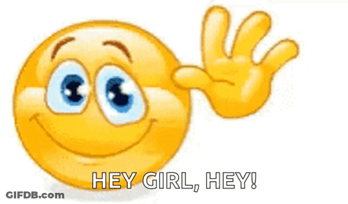 A Smiley Face Is Smiling And Waving While A Hand Is Behind It . GIF