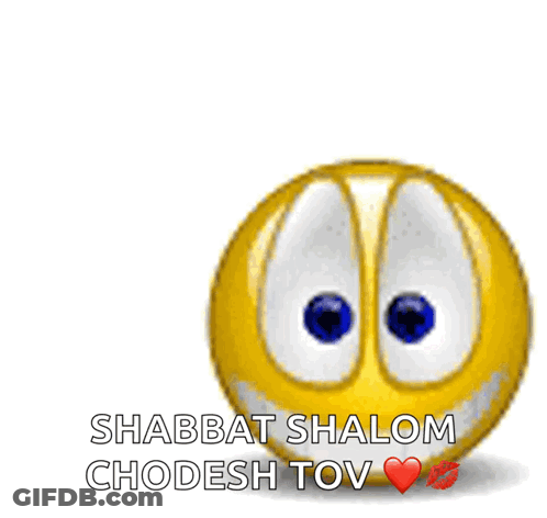A Smiley Face Says Shabbat Shalom Chodesh Tov Next To A Bouquet Of Roses GIF
