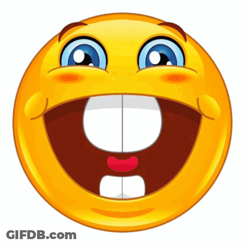 A Smiley Face With A Big Smile And A Big Mouth GIF
